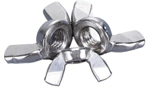 Flügelmuttern, 100-teiliges Flügelmutter-Sortiment-Set, Edelstahl, Schmetterlings-Schraubverschluss, Handmutter, Sicherungsflügelmuttern, Befestigungswerkzeug, M3, M4, M5, M6, M8, M10, M12