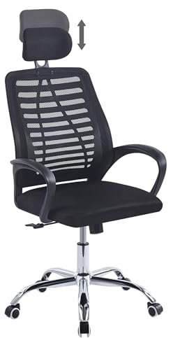 IlGruppone Sedia Direzionale Da Ufficio Schienale In Rete Regolabile In Altezza,Girevole Inclinazione Ad Ondeggiamento Pistone Gas Traspirante,Supporto Lombare Poggiatesta Elegante Ergonomica,