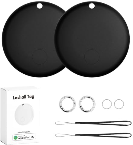 WALLFID Air Tag, Localisateur d'Objets, Porte-clés Compatible avec Apple Find My (iOS Uniquement), Suivez Vos Clés, Portefeuille, Bagages, Sac à Dos (2 Tag)
