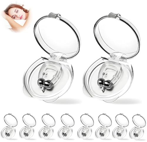 XURJUMI 10 Stück Schnarchstopper Anti Schnarch,Anti Schnarch Nasenclip,Anti Schnarch Nasenspreizer,Wiederverwendbares Schnarch Stopper,Nasenklammer Gegen Schnarchen Für Besseren Atmen Und Schl