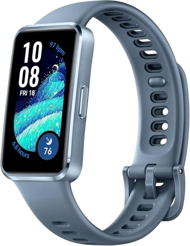 HUAWEI Band 10 Smartwatch Aluminum Alloy Case up to 14 Days Battery Life iOS Android Average Sleep HRV and Sleep Insights with an AI-Powered Fitness Monitoring Tracker Sleep Breathing (Blue)