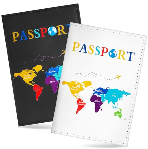 2pcs Porte Passeport Voyage Couverture de Passeport Pochette Protège Passeport Housse Universel Etui Passeport Cadeau de Hommes et Femmes pour Ranger Passeports Cartes de Crédit Cartes d'Embarquement