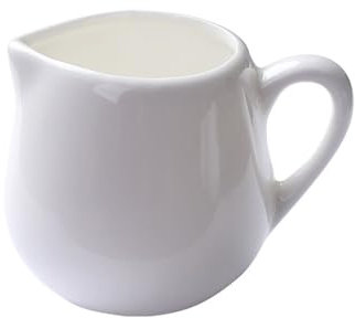 salsera de porcelana Jarra de leche de porcelana china, mini jarra de leche de cerámica, jarra de leche de pequeña capacidad con asa, accesorios de café salsera(100ml)