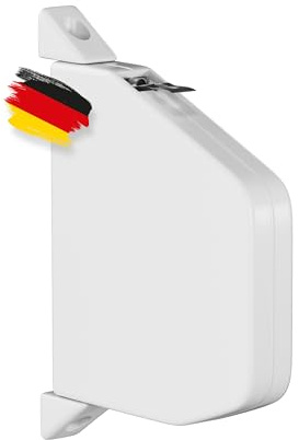 BAUHELD® Avvolgitore senza cavo [Made in Germany] – Mini avvolgitore per tapparelle con filo automatico – Avvolgitore a parete per 5 m di cavo – orientabile di 180 gradi – distanza tra i fori 153 mm