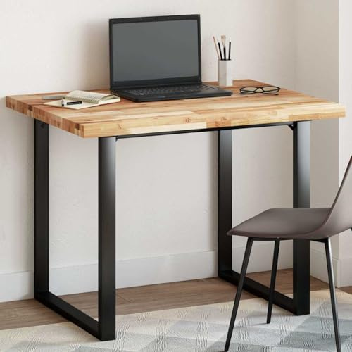 Hoopleep Rechteckige Tischplatte aus Massivholz Akazie, 100x80x4 cm, robuste Holzplatte mit Naturöl-Finish für Esstische, langlebige Holz Tischplatte, vielseitige Schreibtischplatte