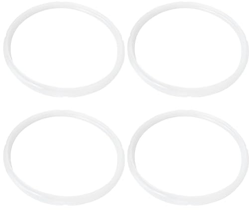 WELURE 4 Piece Set Replacement Seal Rings Fit for Ins-tant Pot 5 or 6 quart, IP DUO50, IP DUO60, IP LUX50, IP LUX60, IP LUX60V3, Smart 60, Ultra 6, IP CSG60 and IP CSG50 Pressure Cookers (Clear)