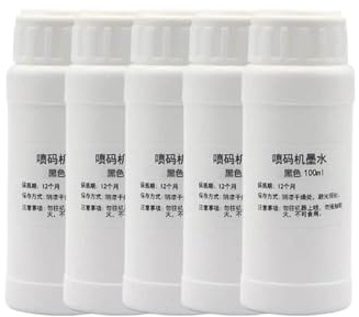 VJZYUTSW 100 ML d'encre de solvant Rechargeable Compatible avec 2588 JS10 JS12 Les imprimantes fonctionnent avec 12. 7 mm 25. Imprimantes Portables de 4 mm en Encre séchée Rapide(500ML-Black)