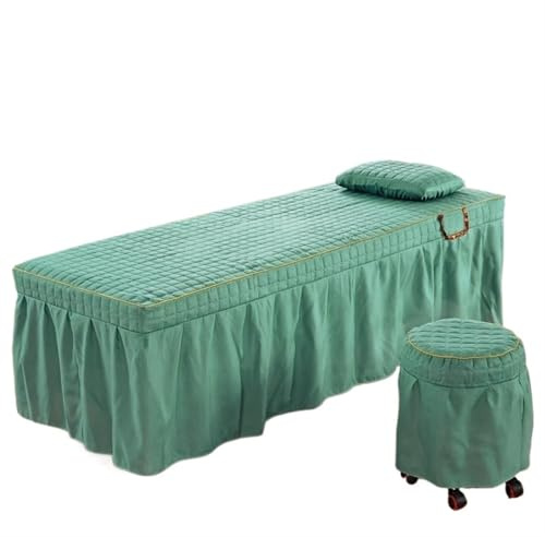 Skönhetssalong sänglakan 5 st trosor kjol överkast med hål kropp massageskydd (ljusgrön, 185 cm x 70 cm)