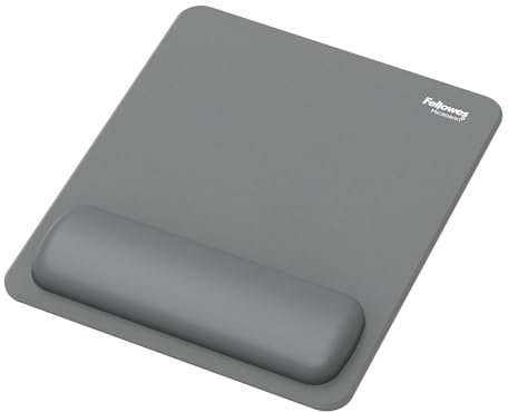 Fellowes Alfombrilla para ratón con Reposamuñecas Breyta Gris – Hex Cushion Technology, Silicona, Base Antideslizante, para Ordenador, Mac o portátil. Adecuada para Uso en casa, Oficina y Gaming.