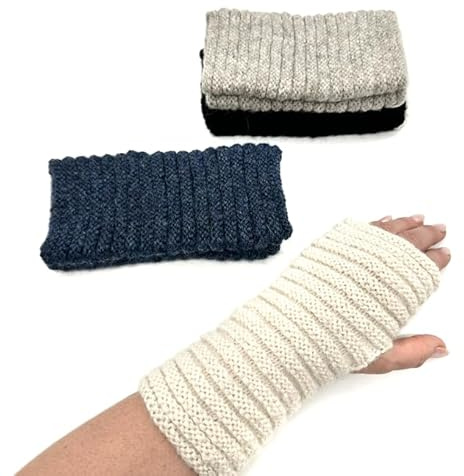 MILLWA Alpaka Pulswärmer aus 100% Baby-Alpakawolle – Handgefertigte Armstulpen & fingerlose Handschuhe – Kuschelig weiche Wollstulpen für kalte Tage – Handstulpen