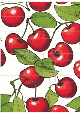 Juego de rompecabezas de ladrillo artístico, bloques de construcción, rompecabezas 3D, bonito diseño de cerezas rojas y dulces, decoración de escritorio, 4 x 5.5 pulgadas