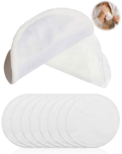 DAFNE 10 Pezzi Coppette Assorbilatte Lavabili in Bambù Organico, Ultra Liscio e Assorbente Veloce, Coppe Assorbilatte, Coppe Riutilizzabili e Traspiranti per Allattamento al Seno