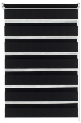 Gardinia 31092 Easyfix Doppelrollo 60 x 150 cm mit einfacher Montage auf dem Fensterflügel durch Kleben oder Klemmen, schwarz