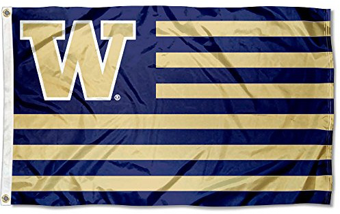 Washington UW Huskies Stars and Stripes Nation Flag