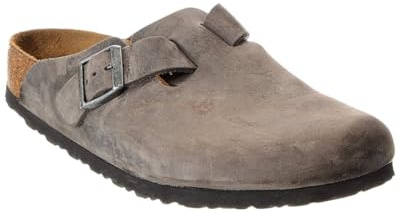 Birkenstock Men's Boston Soft Footbed Clogs, Iron, Grey, 13 Medium US