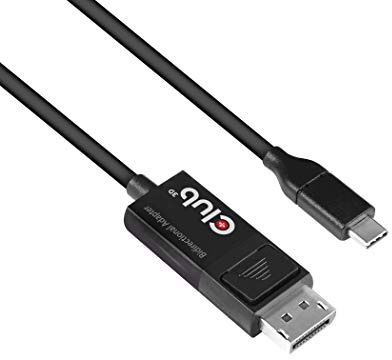 Club3D USB C auf DisplayPort Kabel 1.4 8K 60Hz, 4K 120Hz und Displayport auf USB C bidirektional, 1,8 m HDR-Unterstützung