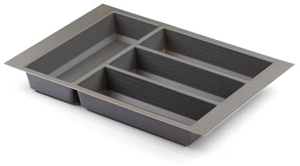 Handle & Home Basalt Grey Cutlery Tray for 400mm Grass Scala Drawer | 430mm L x 306mm W | Textured Non Slip Finish | Anthracite Stone | Kitchen Organisation | Storage