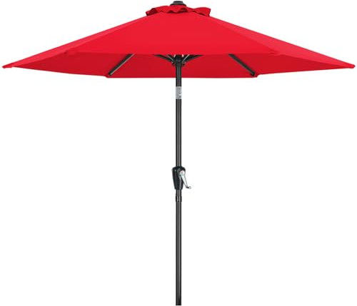 MASTERCANOPY Parasol de terrasse pour table de marché, extérieur (2,3 m, rouge)