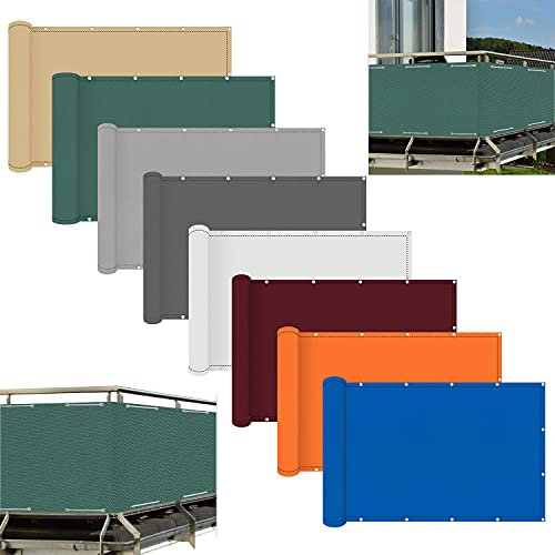 ACUY Balkon Sichtschutz Holz 90x1400cm Blickdichte Wind- Und UV-Schutz Balkonverkleidung Sichtschutz In Div. GrößEn und Farben für den Gartenzaun oder Balkon