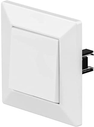 POPP® Mecanismos Interruptor Cruzamiento Empotrable SERIE ENKEL con Marco 82 * 82MM, 10A 250V IP20, con Bornas Automáticas (1, Blanco-cruzados)