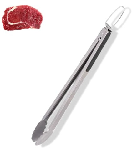 Grillzange, 43,2 cm lang, Edelstahl-Grillzange mit Verriegelung, zum Kochen, Grillen, Grillen, Buffet