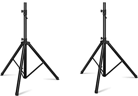 GOPLUS Boxenständer Boxenstativ Stativ Ständer aus Eisen für Lautsprecher Boxen Audio, schwarz 97-183 cm (2)