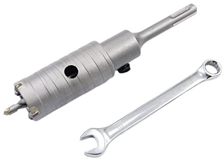 Betonbohrer 40mm mit SDS-Bit und 110mm Adapter, Hartmetall-Hohlbohrer für Ziegel, Beton, Zementsteinwände (40mm + 110mm Adapter)