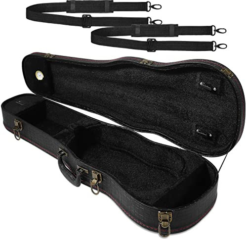 Vaguelly Geigenkoffer 4/4, Violinenkoffer Geigenkasten mit Integriertm Hygrometer, 2 Bogenhalterungen, Rucksackgurt, Seitengriff, Violinformetui Hartschalen