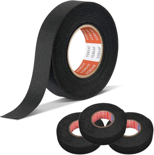 KXUSW Ruban adhésif,Scotch Noir,Scotch Electricien,4 Rouleaux 19 mm x 15 m, résistants à la corrosion et à l'huile, pour regrouper Les Compartiments Moteur et Les Circuits Automobiles