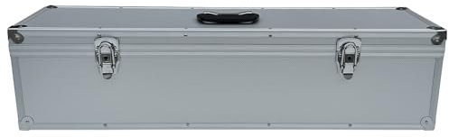 Alubox Alukoffer Silber Koffer Werkzeugkoffer Aufbewahrung leer 20x20x80 cm Deckel abnehmbar