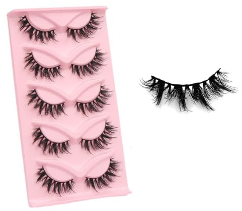 5 Paare Falsche Wimpern, 3D Künstliche Wimpern Set Wiederverwendbare natürliche Wimpern Fake Wimpern Extensions Künstliche Cluster Lashes Weiche flauschige Wimpern DIY Wimpernverlängerung