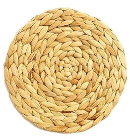 CEMELI 10-50cm Natural Raffia Grass/Water Hyacinth Weave Placemats, Round/Elliptic Woven Placemats for Dining Table, Large Handmade Placemats Heat Resistant Non-Slip