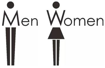 Kreative Toilettenschilder, modernes Toilettenschild for Männer und Frauen, Badezimmertür-Beschilderungsdekor for Büros, Unternehmen und Restaurants(Black)