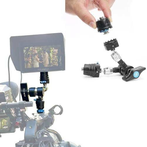 DF DIGITALFOTO 7” Camera Magic Arm with Quick Release, Heavy Duty Magic Arm with Dual Ball Heads, 1/4 and 3/8 Screw, Retractable Anti-twist Pin, Stainless Steel Ball Heads and Rosette, Max. Load 6kg