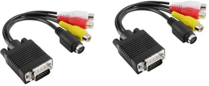 Artibetter 2stücke Vga Zu S-video Und Composite Kabel Hochreiner Tv-converter Adapter Für Laptop Und Pc Schwarz Poliger Sub Installieren Für Fernseher Und Displays Geeignet