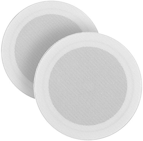 Power Dynamics MSLP65 - Deckenlautsprecher Wasserdicht, 100 Watt, IPX5 Einbaulautsprecher Decke Outdoor, Flach & Randlos – 8 Ohm, 170mm x 74mm, Ceiling Speaker - Weiß