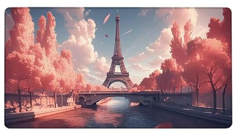 Gaming Tapis de Souris Tour Eiffel Tapis de Souris XXL 1600x800X0.3MM Grand Tapis de Souris Fleur Désign Tapis Souris Gaming Accessoire pour Améliore la Précision et la Vitesse pour Gamer, -4410