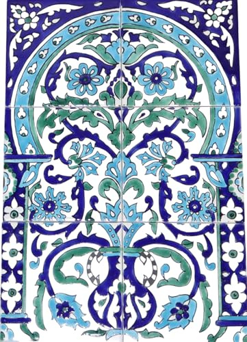 Tableau sur carrelage en céramique oriental peint à la main Carreaux muraux méditerranéens 45 x 30 cm (06-67)