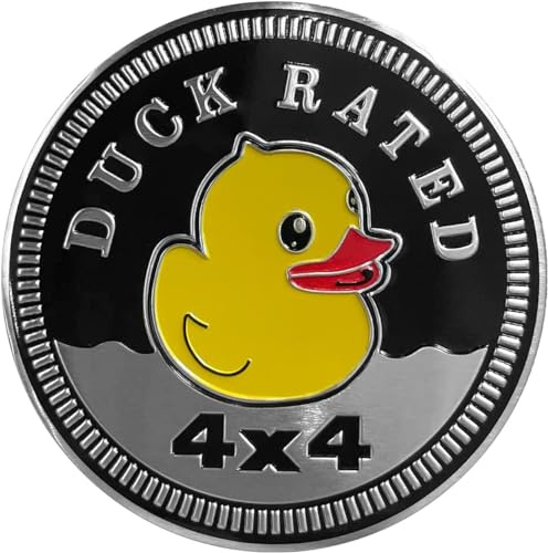 Entenabzeichen bewertetes Auto-Emblem, 4 x 4 Metall-Autoabzeichen, 3D-Metall-Autoabzeichen, Embleme, runde Embleme, Aufkleber für Fahrzeuge, LKWs, SUV