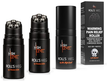 High Level Roll’s Weg wärmender Schmerz-Roller | sofortige Wirkung bei Rücken-, Nacken- & Gelenkschmerzen | gegen Migräne, Arthrose & Verspannungen | mit Teufelskralle & Aloe Vera (3)
