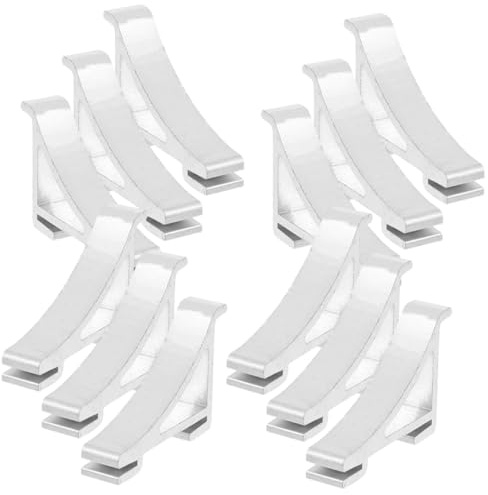 SHINEOFI Set 12 Pezzi Clip per Ripiano Frigorifero in Metallo, Fermagli e Ganci di Supporto per Mensole Congelatore, Staffa di Fissaggio per Griglie Frigorifero, Accessori per Frigoriferi