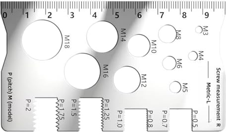 usefulbeauty Misuratore di filettatura - Strumento di misurazione della vite | Righello di misurazione a vite in acciaio per appassionati automobilistici meccanici elettrici ingegneri