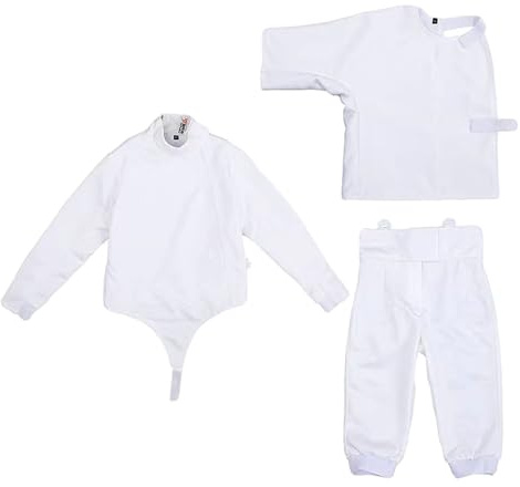 ZFNAHGNLJ 450N Fencing Uniform Set for Competitions, Breathable Puncture-Resistant Fencing Suit, Right Hand for Fencer Athletes(44)