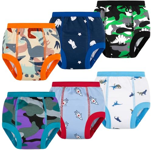 BIG ELEPHANT – Confezione da 6 Mutandine per l'Addestramento al Vasino – 100% Cotone, Biancheria Intima Assorbente per Bambini e Bambine