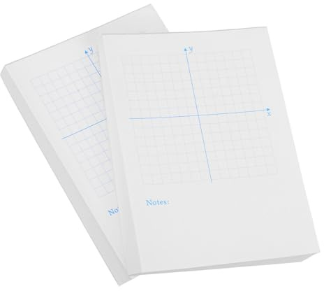 LOPUNER Mathe Zeichenblätter Millimeterpapier mit Rechtwinkligem Koordinatensystem 2 Bücher Übungshefte für Mathematische Zeichnungen im Din A4 Format Geeignet für Studium und Beruf
