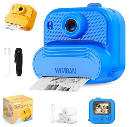 WIMBAM Appareil Photo Instantané Enfant Bleu | 1080P HD, Numérique