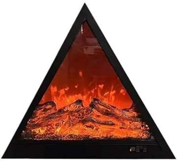 Chimeneas Decorativas montadas en la Pared del triángulo Parte movible de Chimenea Llama simulación LED(Pequeño)