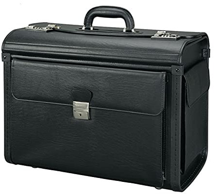 ALASSIO 45047 - Pilotenkoffer VICENZA, aus strapazierfähigem Lederimitat, ca. 46 x 35 x 21,5 cm, schwarz