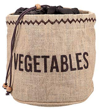 Natural Elements Förvaring för Grönsaker Eco-friendly, Säck i Jute, Brun, VEGETABLE, 21 x 21 x 20 cm, JVVS