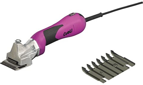 Lister Pferdeschermaschine LI CUTLI + Messersatz LI 102 + Spezial-Schermaschinenöl + Kunststoffkoffer, Schermaschine für Pferde, professionelle Schur für Ihr Pferd, Farbe/Scherkopf: Purpur/Silber